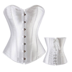Alternative view of Satin Bustier Boned Lace up Overbust Corset
