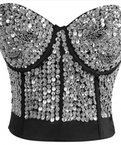 women waist training corset Studded Gem Sequin Rivet