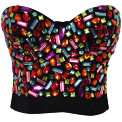 women waist training corset Studded Gem Sequin Rivet