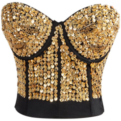 women waist training corset Studded Gem Sequin Rivet
