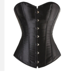 Satin Bustier Boned Lace up Overbust Corset