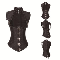 Alternative view of Brown Black Brocade Steampunk Corset