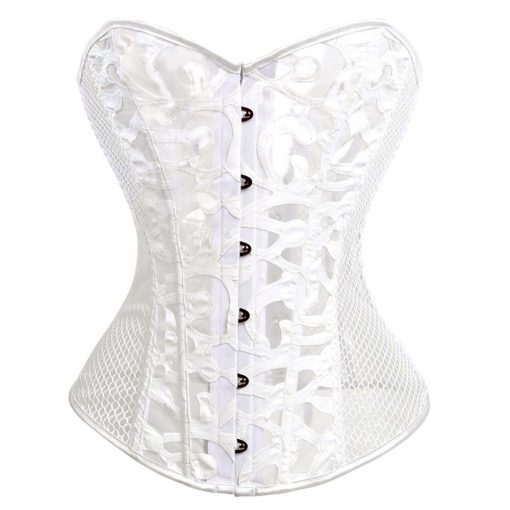 Black Mesh Bustier Waist Cincher Corset - Image 3