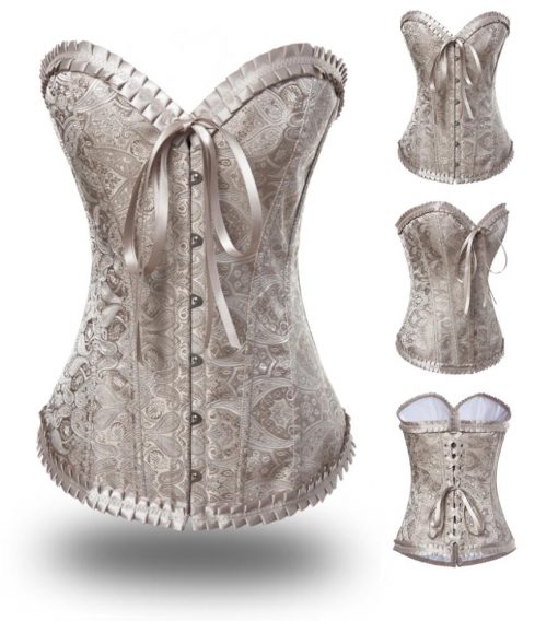 Embossed Pattern Overbust Corset