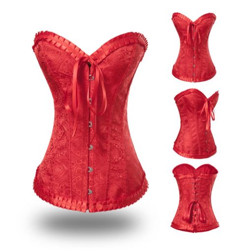 Embossed Pattern Overbust Corset