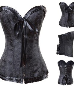 Gothic Waist Trainer Corset Brocade Embroidered