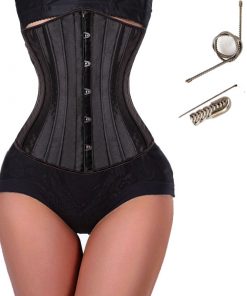 Steel-Boned-Corset-Top-Waist-Training-Cincher-Lace-up-Corsets-Bustier-Black-Body-Shaper-Plus-Size-5