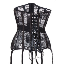 Black Floral Gothic Underbust Lace Corset
