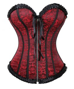 Satin Embroidered Overbust Corsets