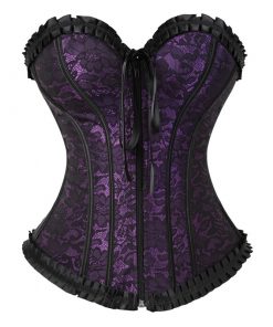 Satin Embroidered Overbust Corsets