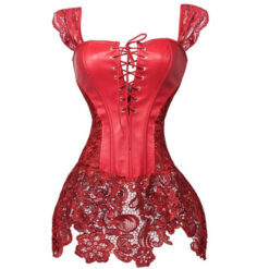 Faux Leather Front Zipper Off Shoulder Corset