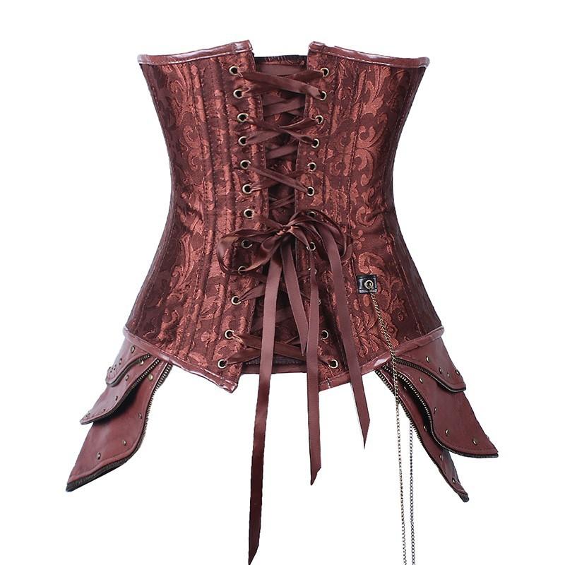 Brown Gothic Steampunk Women Corset Don Shopping Store 